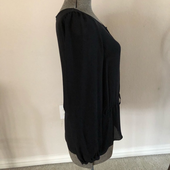 NWOT Theory Black Peasant Blouse - Picture 3 of 7